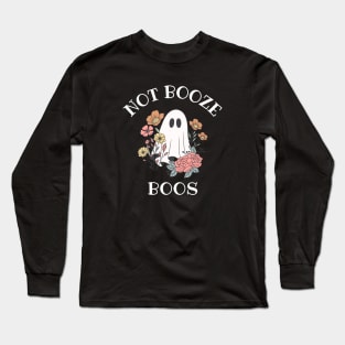 Vintage Not Booze Boos, Funny Halloween Cute Retro Long Sleeve T-Shirt